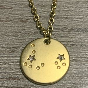Pisces constellation gold tone necklace